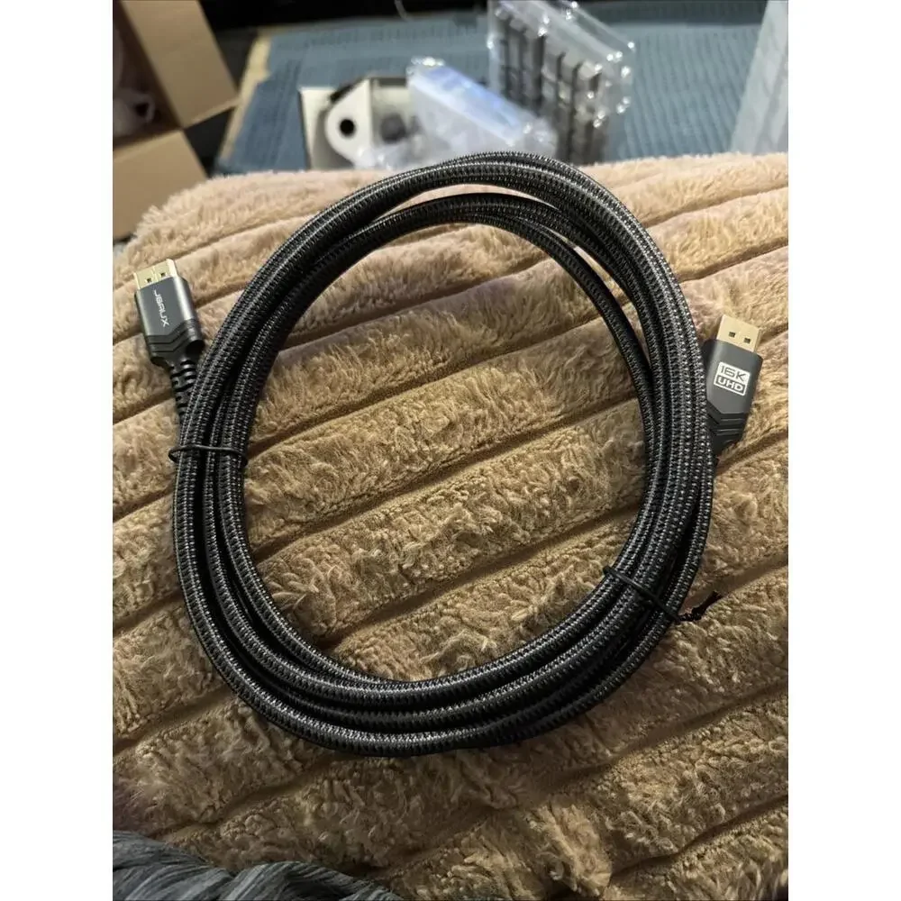 JSAUX Displayport Cable 2.1 10ft, DP 2.1 Cable Support 16K@60Hz, 8K@120Hz, 4K